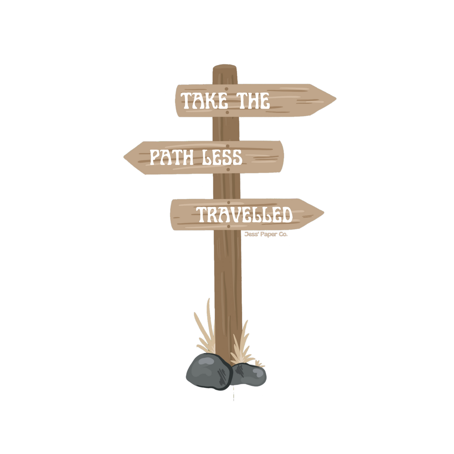"Take the path less travelled" Sticker